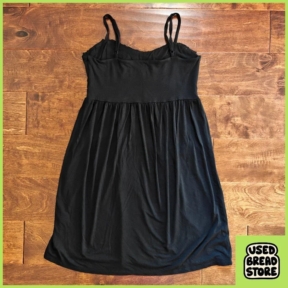 Vintage INC International Concepts Babydoll Sundress L Black Y2K Goth Empire - Picture 2 of 3